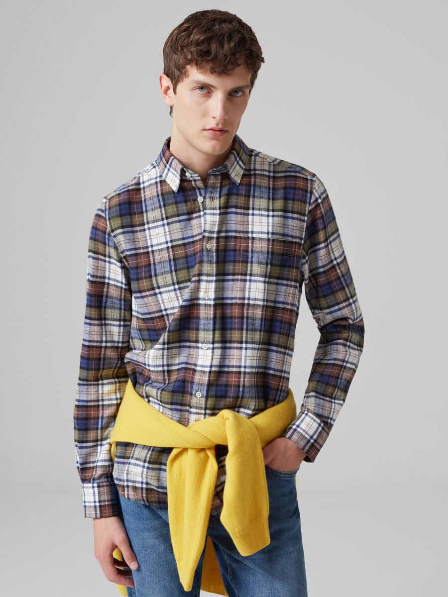 Chequered flannel shirt with pocket_1
