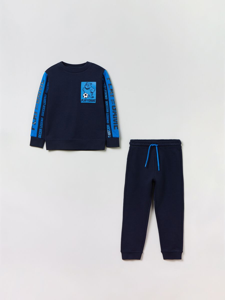 Jogging set in felpa con stampa _0