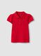 Girls' red pure cotton polo shirt regular fit with cherry_0