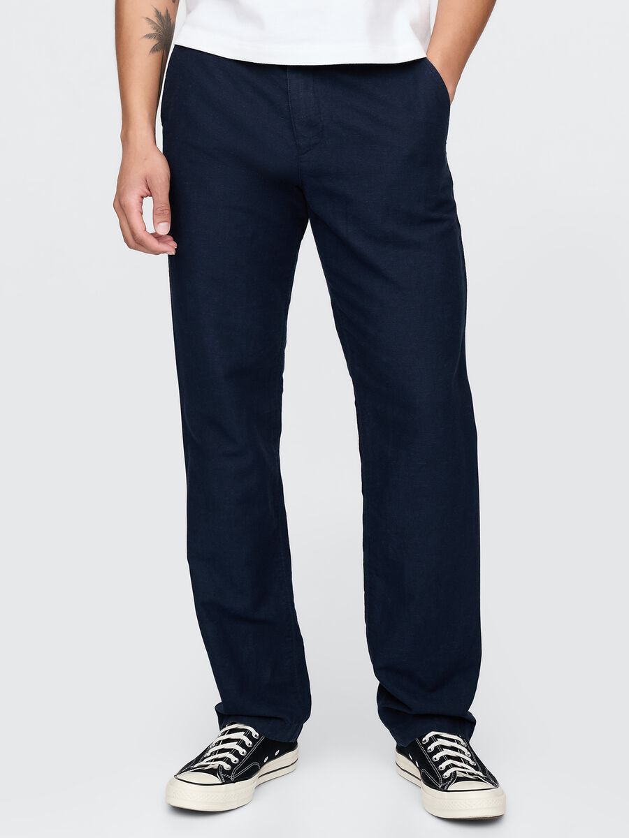 Gap Regular Blue Trousers in Linen and Cotton_1