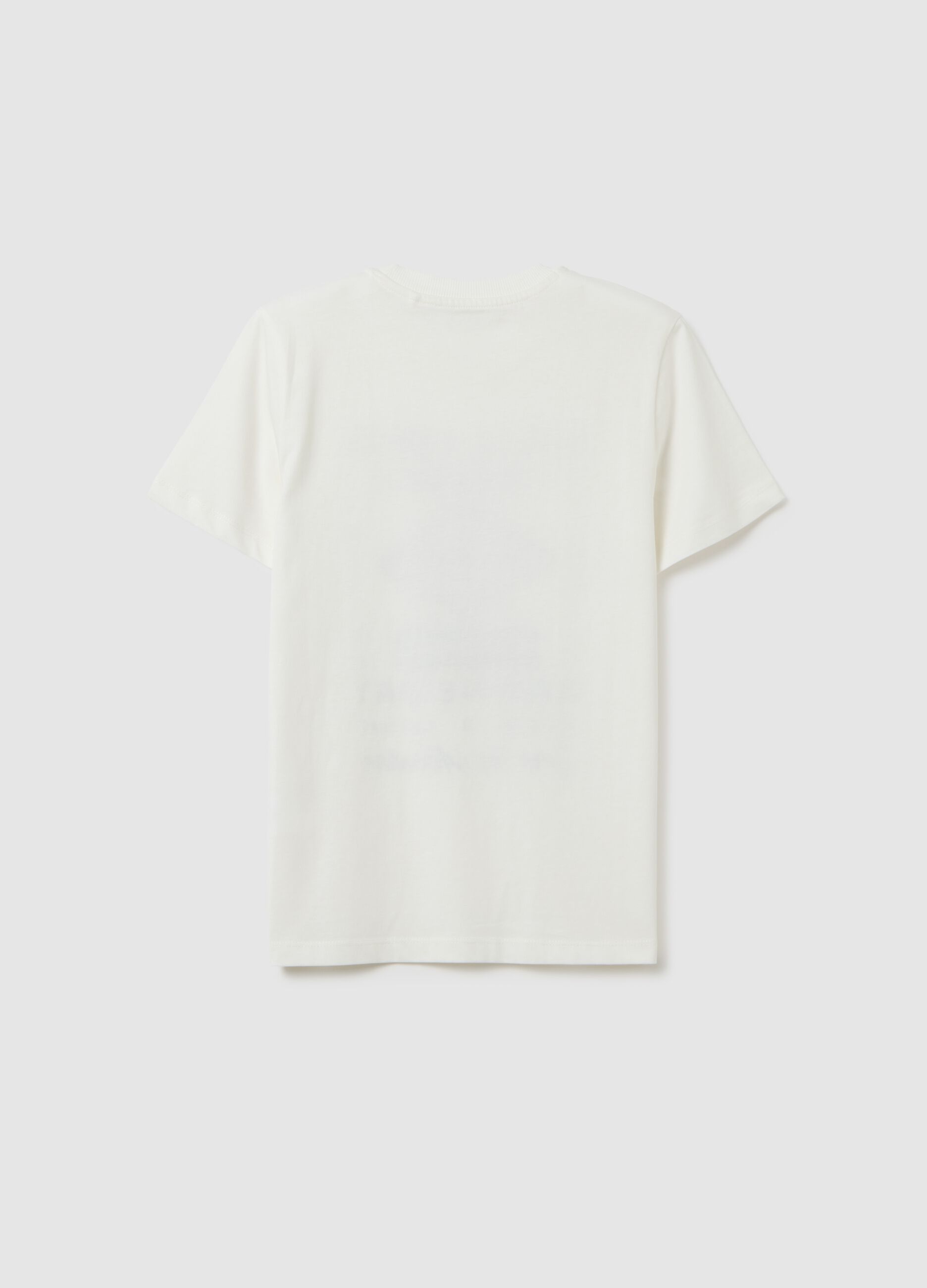 Boys' white pure cotton regular fit T-shirt