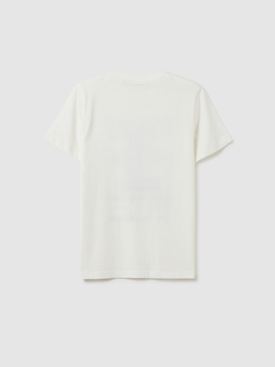 Boys' white pure cotton regular fit T-shirt_4