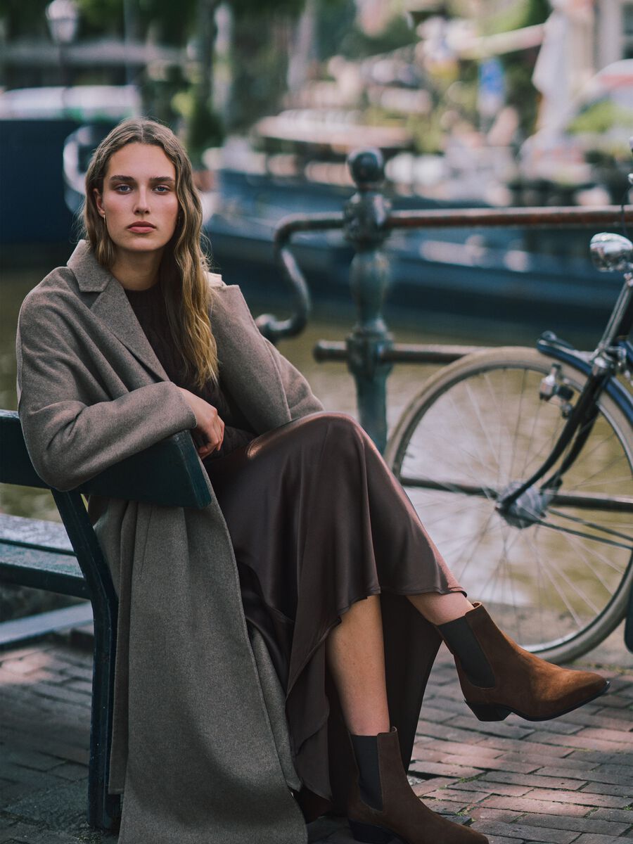 Brown Viscose Long Skirt_0