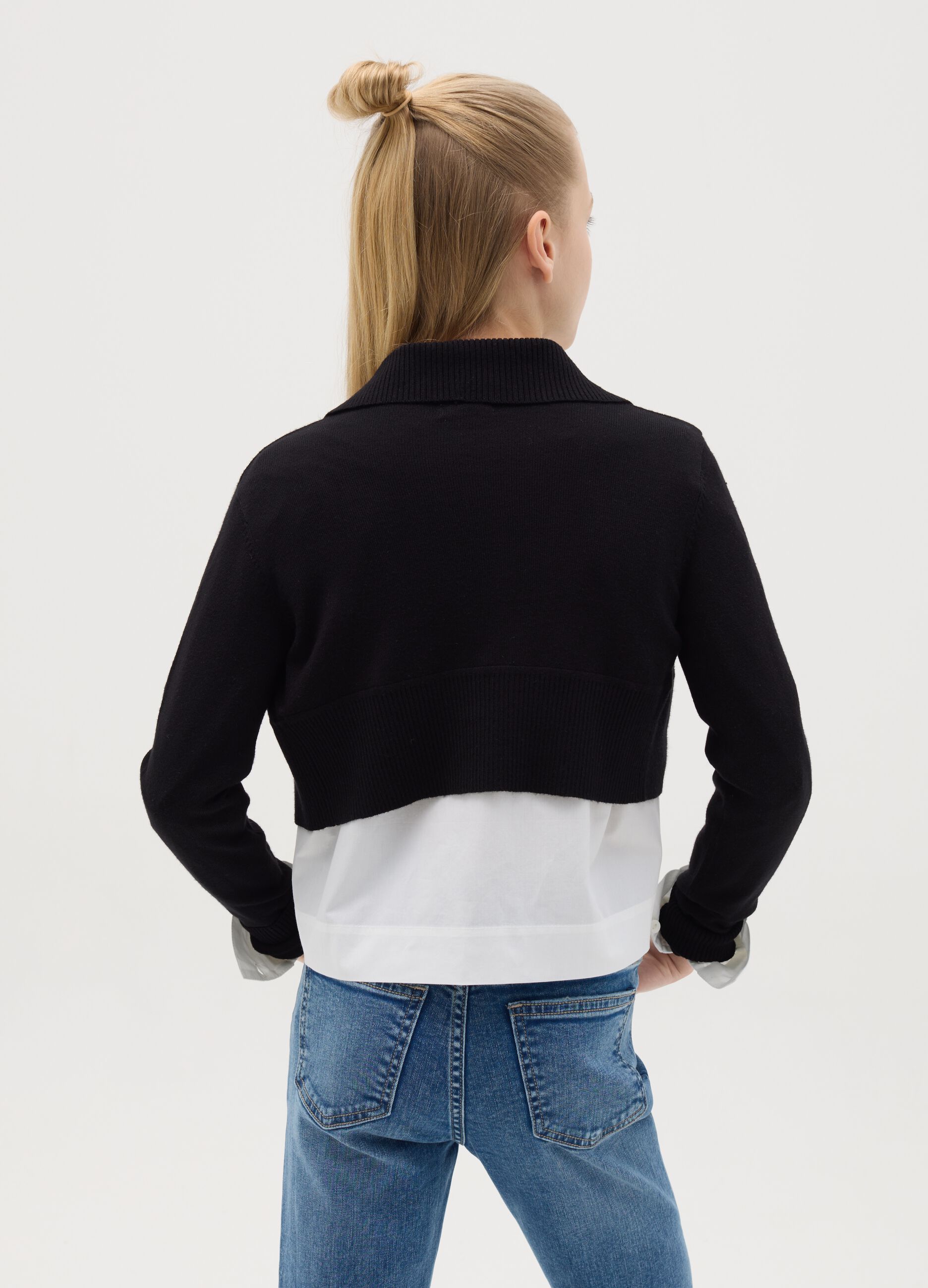 Edge to edge cardigan with shawl neck