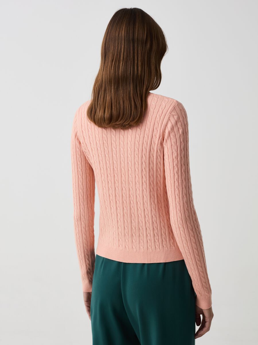 Cable-knit pullover with round neck_1