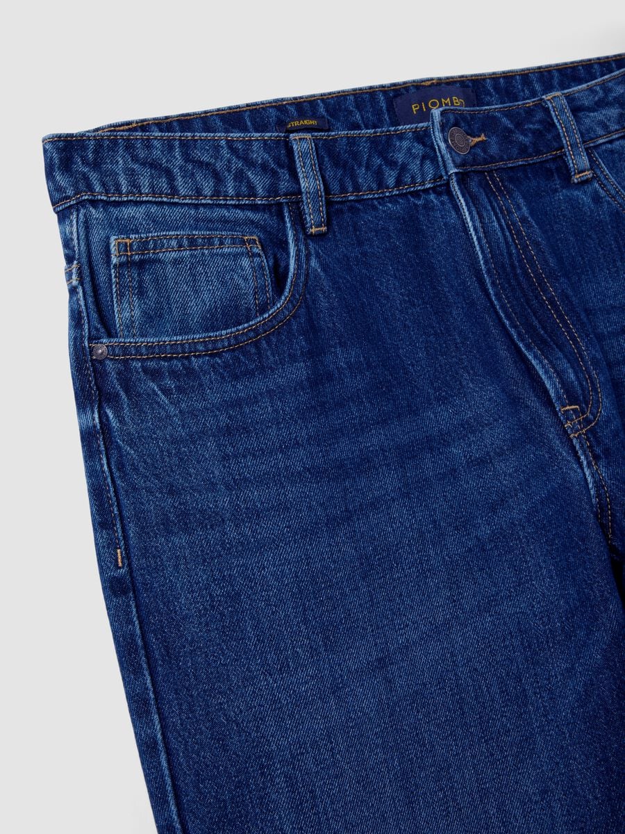 Jeans blu in puro cotone straight fit_5