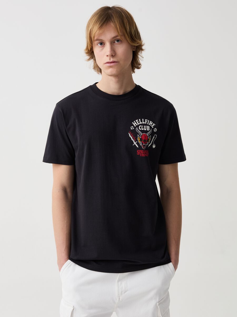 T-shirt with Stranger Things Hellfire Club print_0