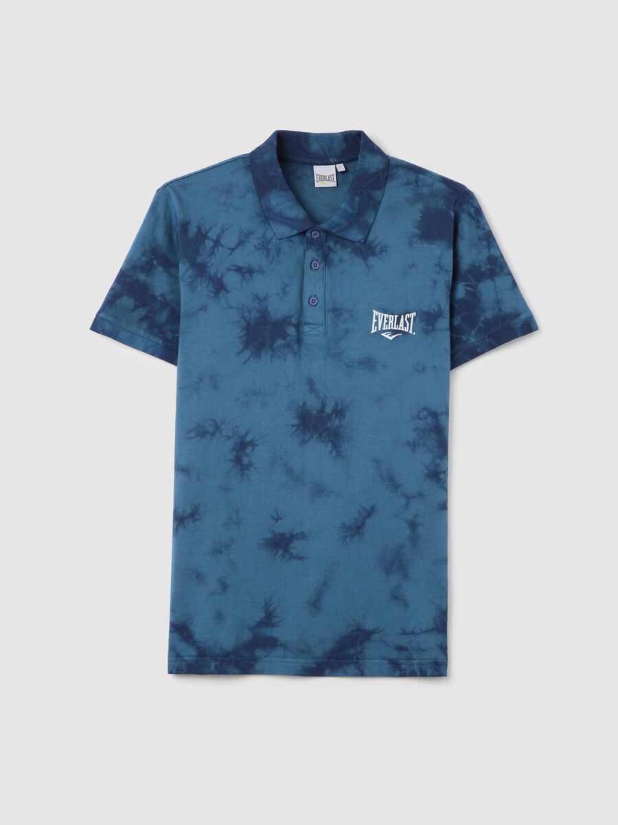Men's light blue tie-dye effect polo by Everlast_4