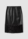 Black midi skirt with fringe hem_6