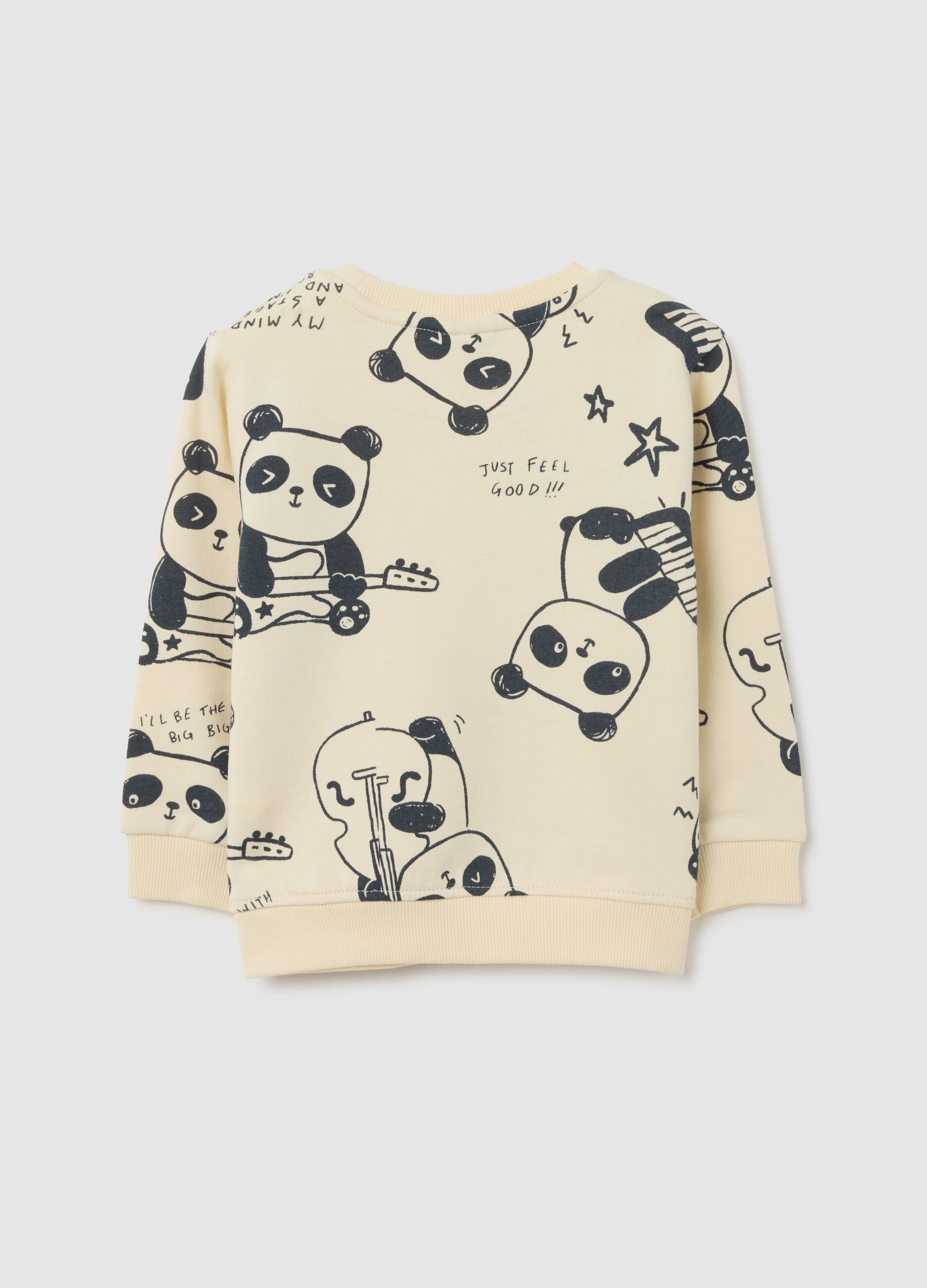 Felpa da neonato in puro cotone beige regular fit