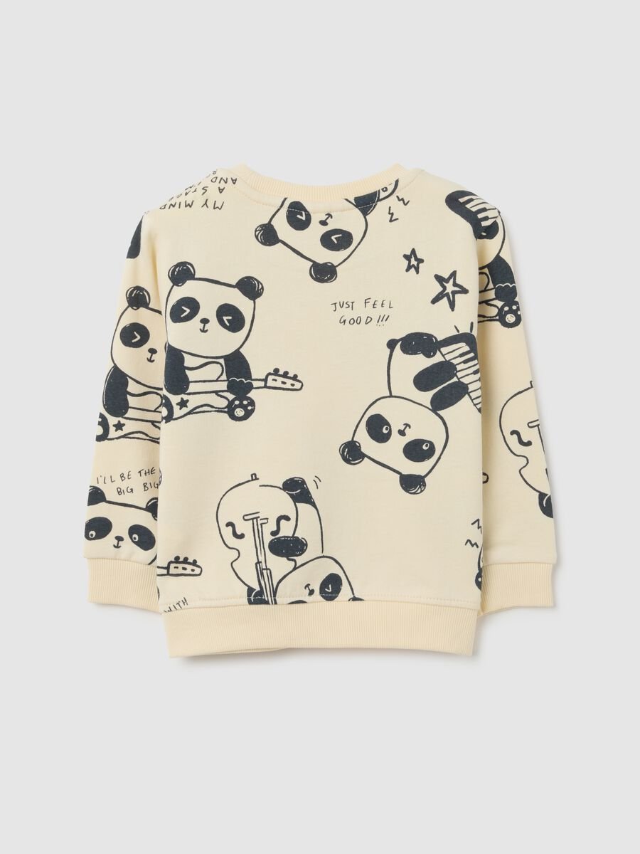 Felpa da neonato in puro cotone beige regular fit_1