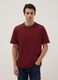 Red pure cotton crew neck T-shirt with relaxed fit_1