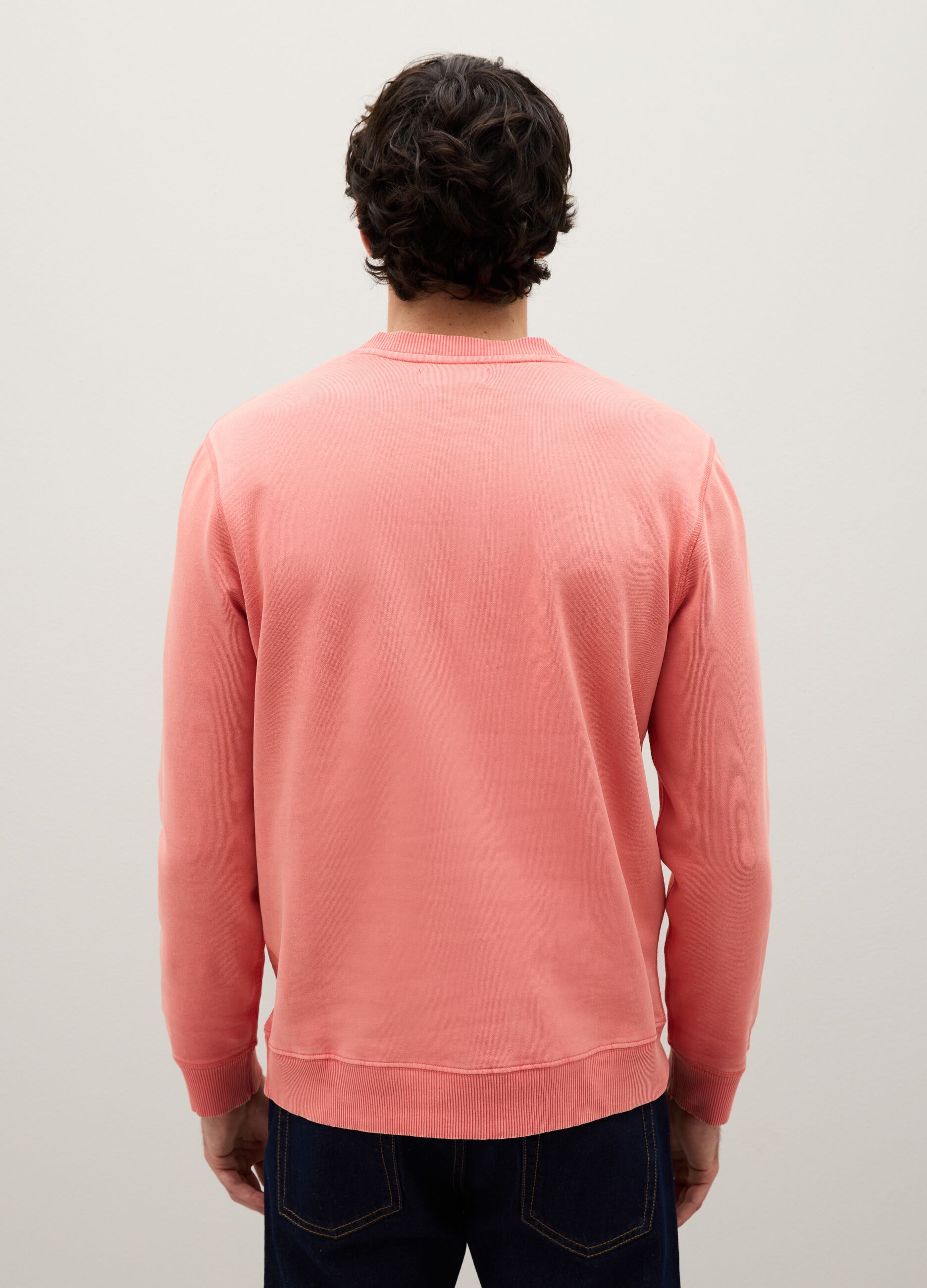 Felpa in puro cotone rosa regular fit