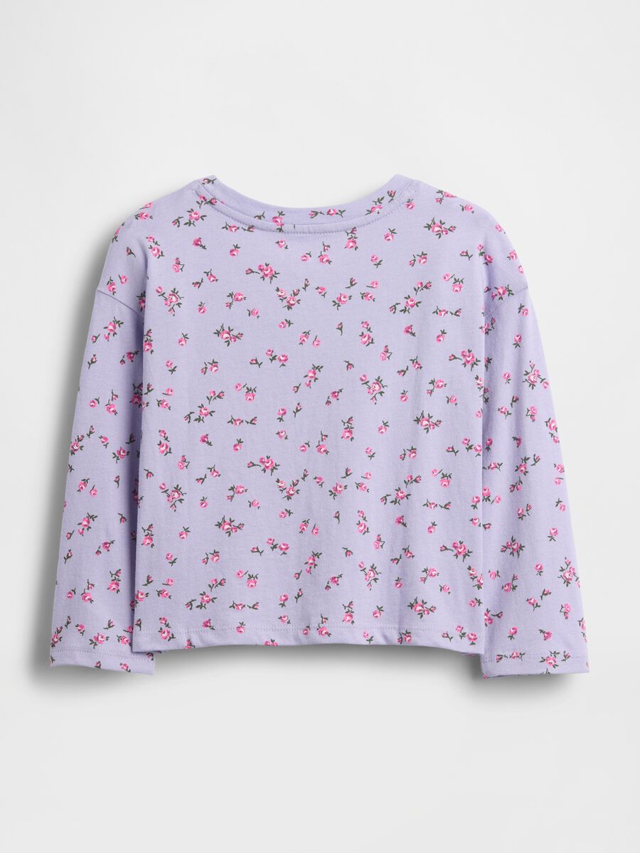 Purple cotton long-sleeve T-shirt for girls_1