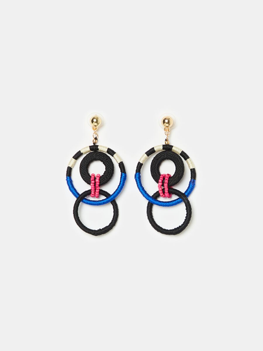 Teardrop pendant earrings with beads_0