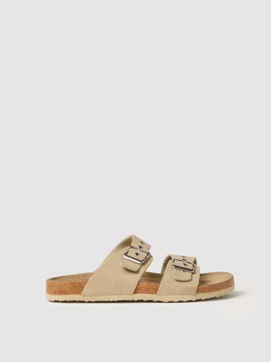 Women's sandals in beige genuine leather_0