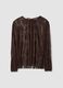 Brown stretch lace blouse with regular fit_4