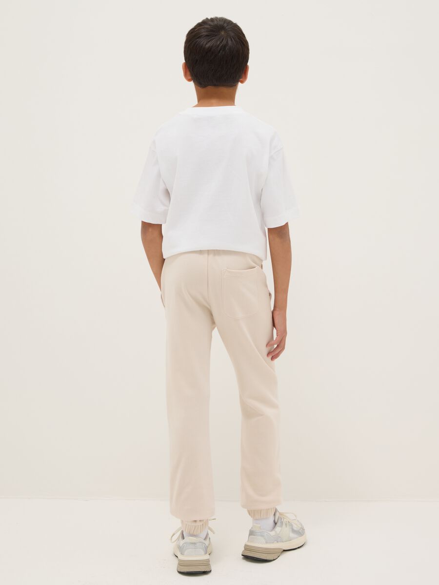 Boys' beige jogger trousers in pure cotton regular fit_1