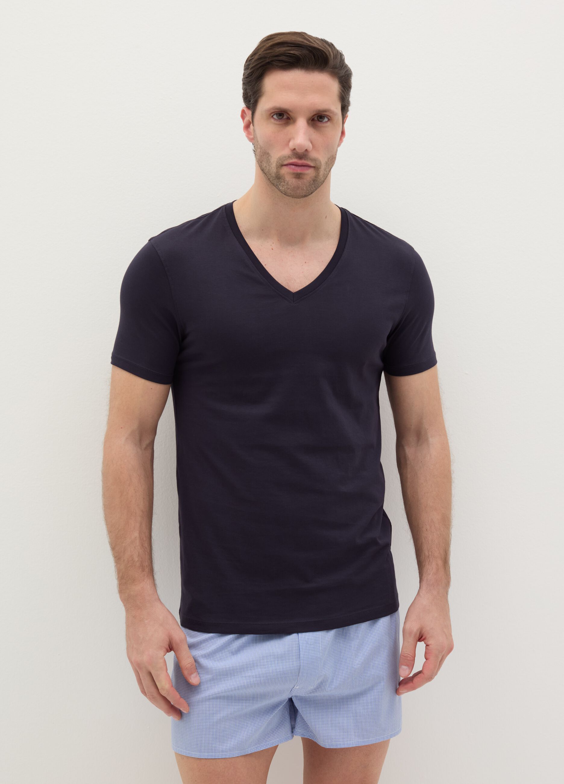 Two-pack Supima cotton undershirts with V neck