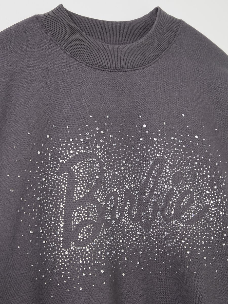 Oversized Barbie™ sweatshirt with diamantés_5