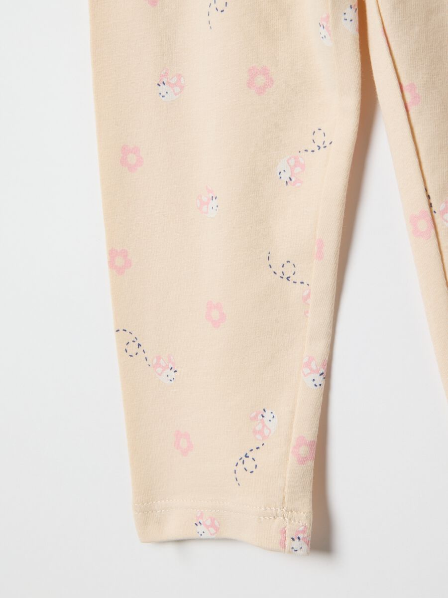 Pack of multicoloured stretch cotton leggings for girls slim fit_3