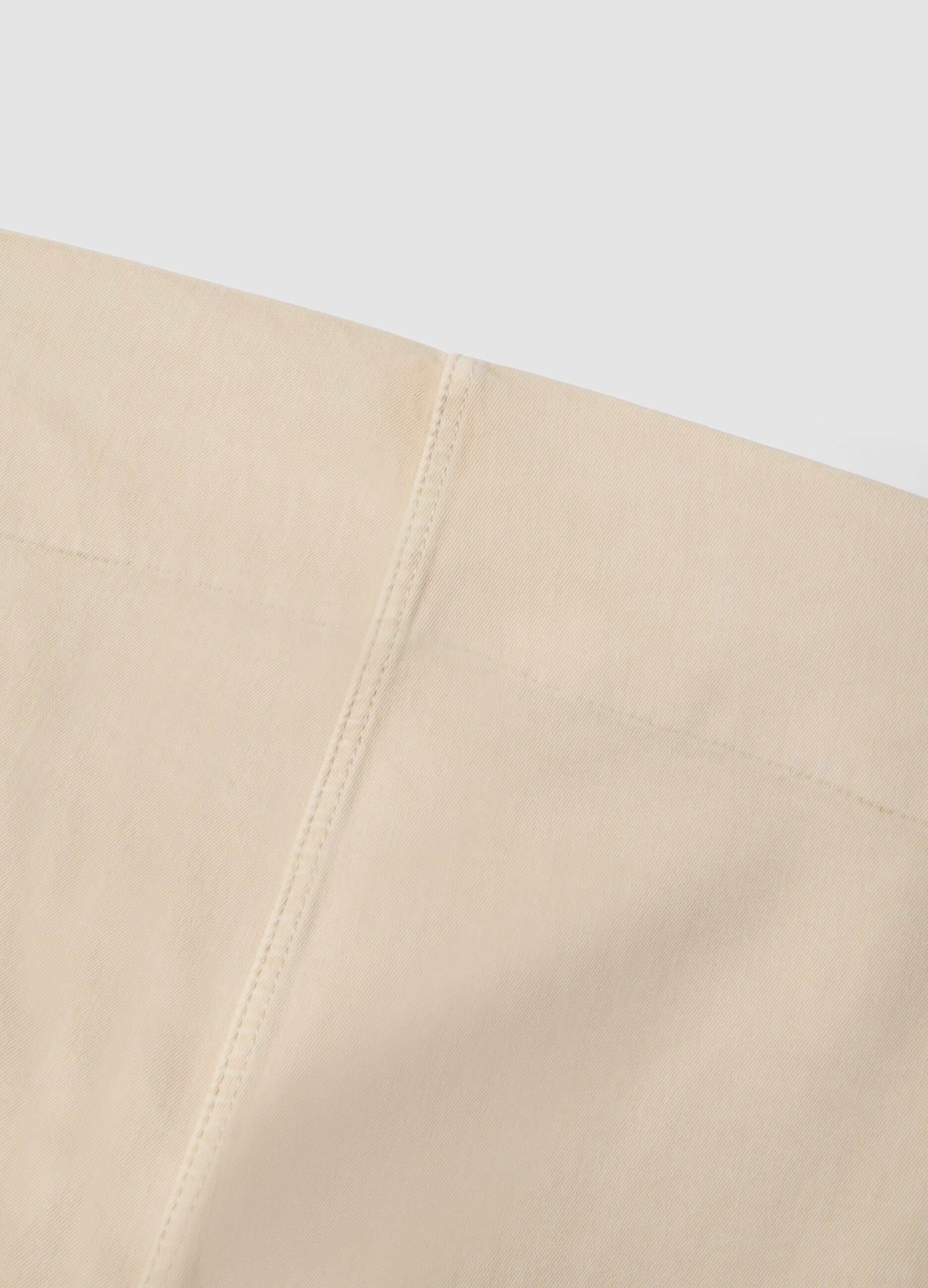 Maternity Beige Flare Trousers in Stretch Cotton