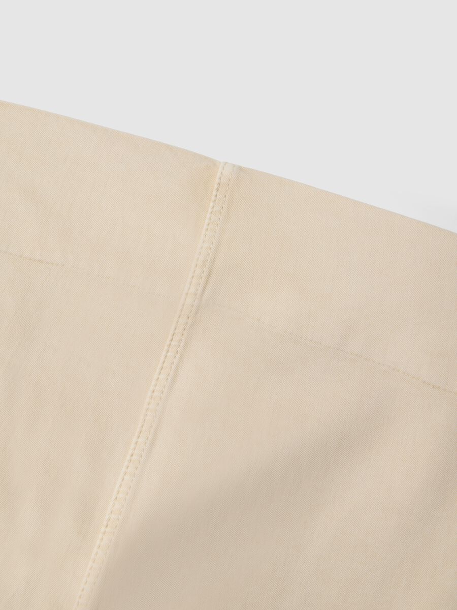 Pantaloni flare premaman beige in cotone elasticizzato_5
