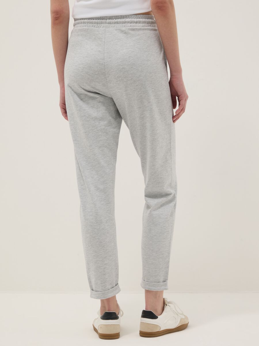Pantaloni jogger in puro cotone grigi regular fit_2