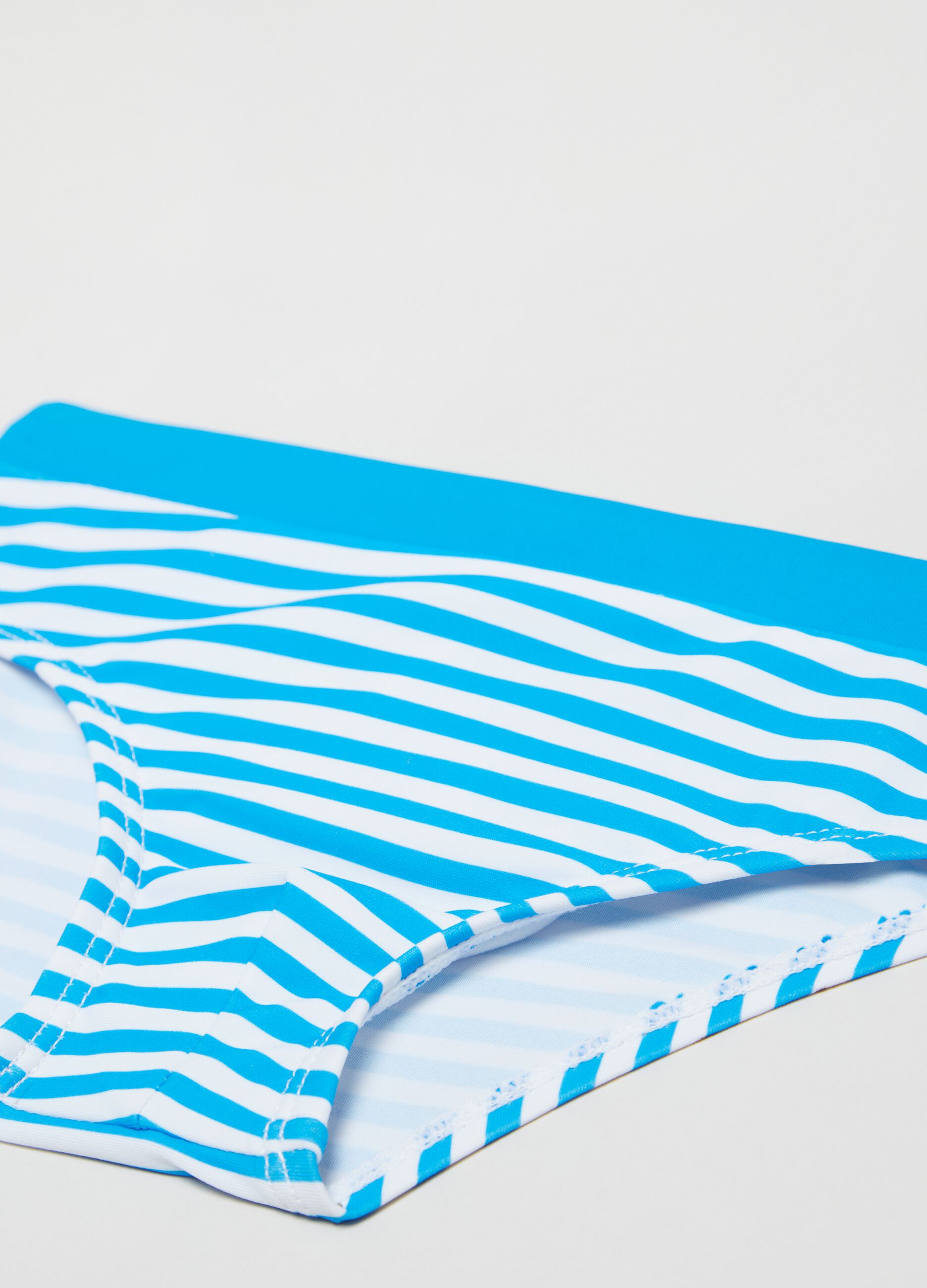 Striped swim briefs