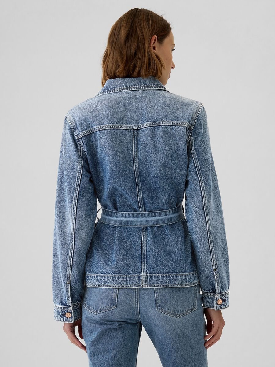Short denim jacket with belt_2