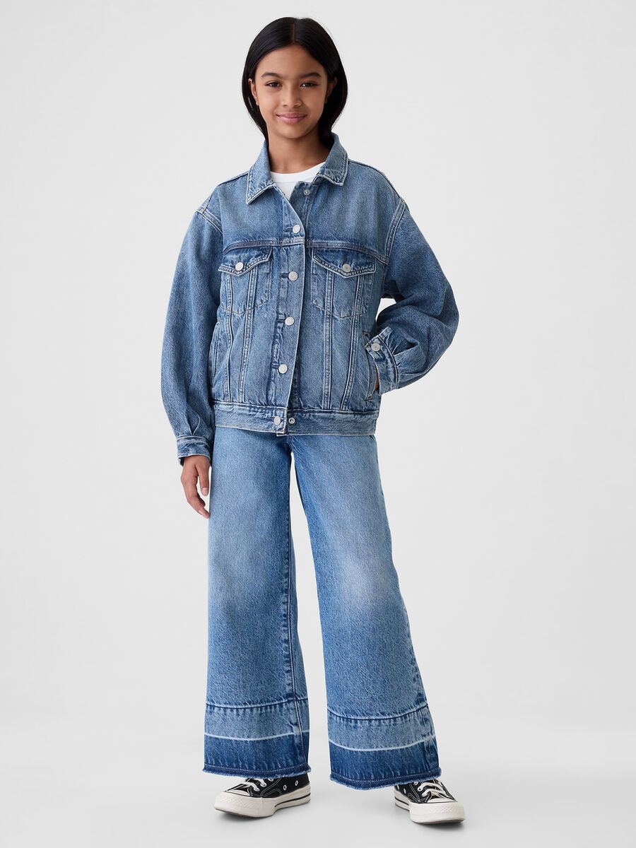 Short jacket in acid wash denim_1