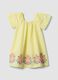 Yellow pure cotton dress with embroidery_3