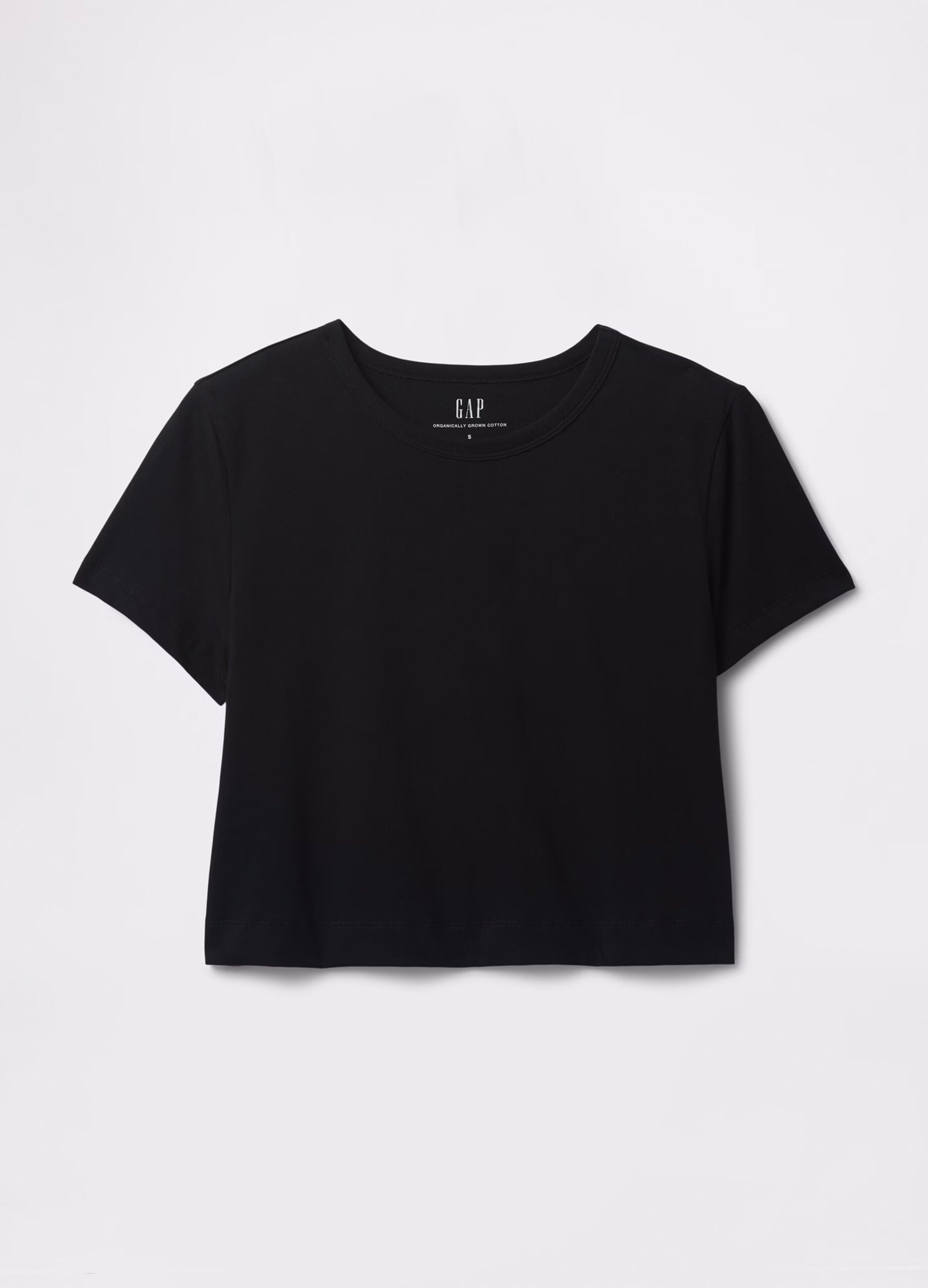 Black cropped T-shirt in cotton