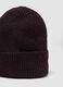 Burgundy red ribbed stretch wool beanie_2