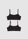 Girls' two-pack of black stretch cotton bras_0