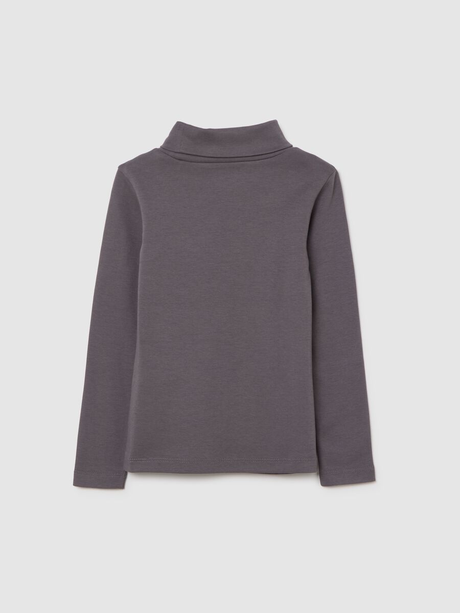 Girls' grey pure cotton regular fit top_1