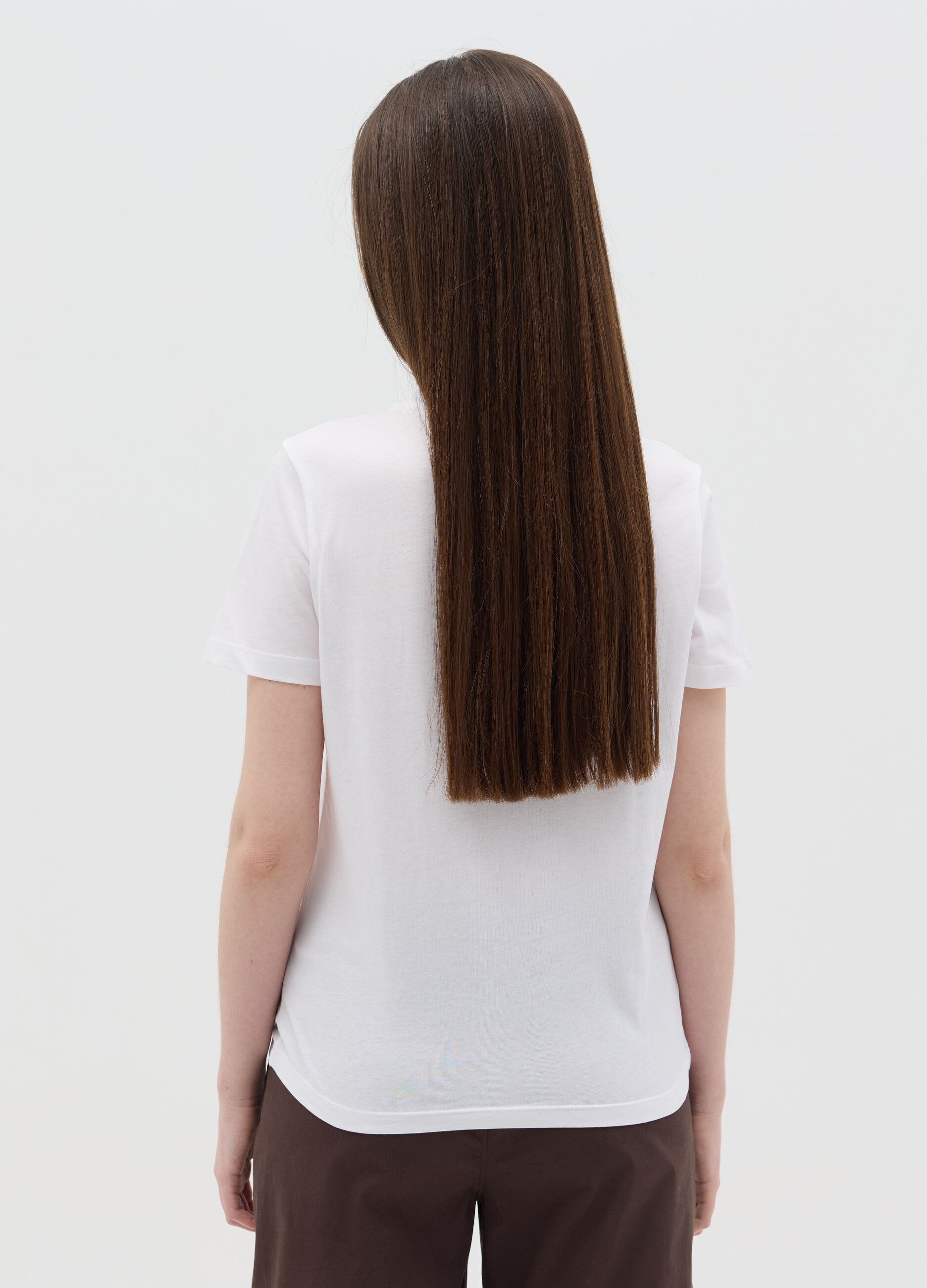 White T-shirt with cherry print in cotton
