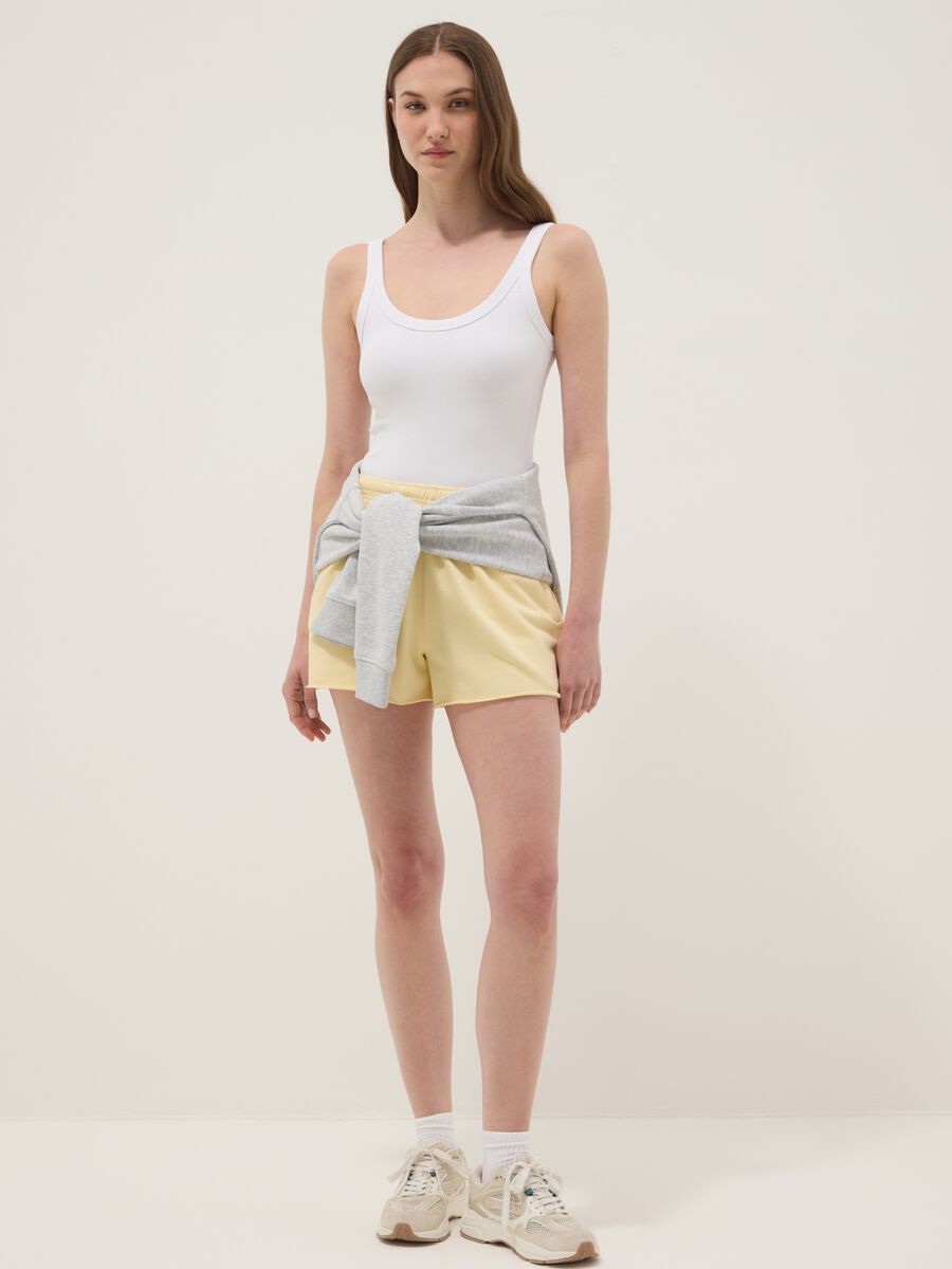 White ribbed stretch-cotton bodysuit with wide neckline_2