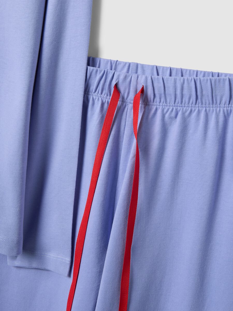 Pigiama in puro cotone viola regular fit con cuore_5