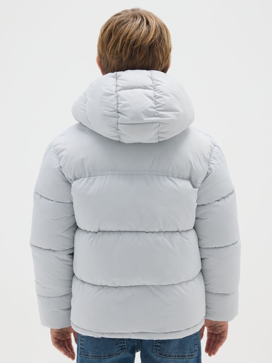 The Iconic Puffer grey hooded jacket for boys_1