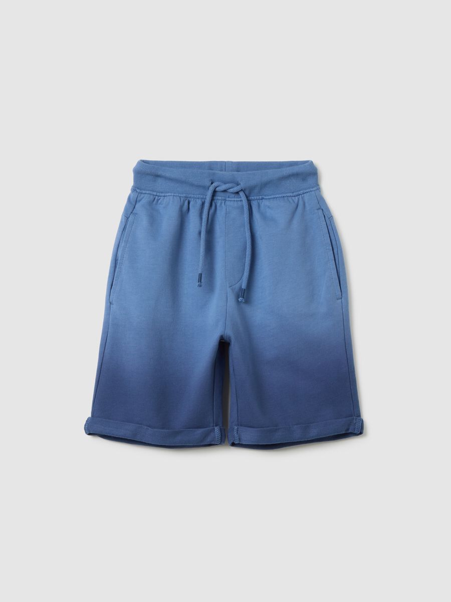 Children's blue regular fit cotton shorts_0