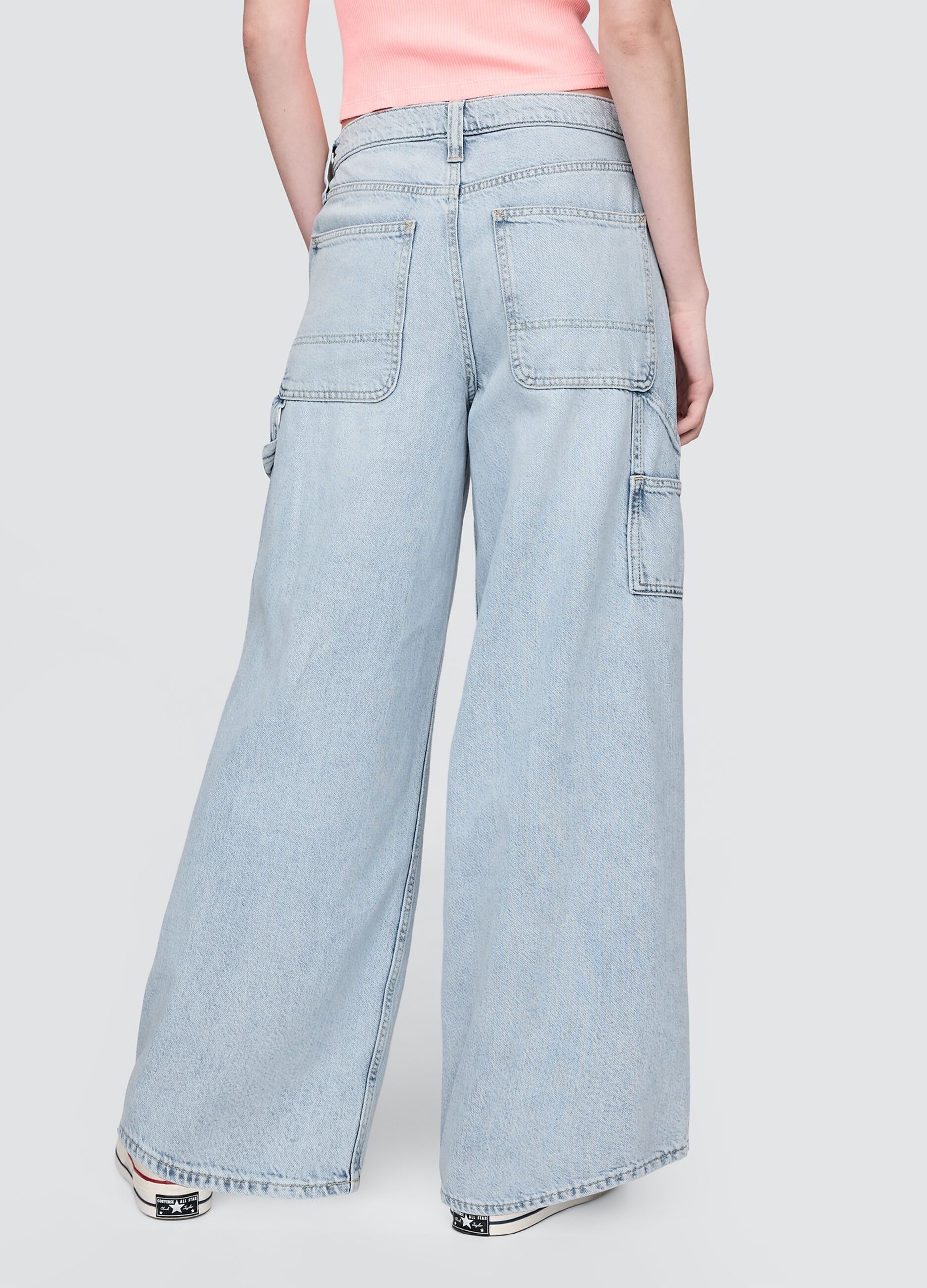 Wide Leg Jeans in Cotton and Lyocell Blend