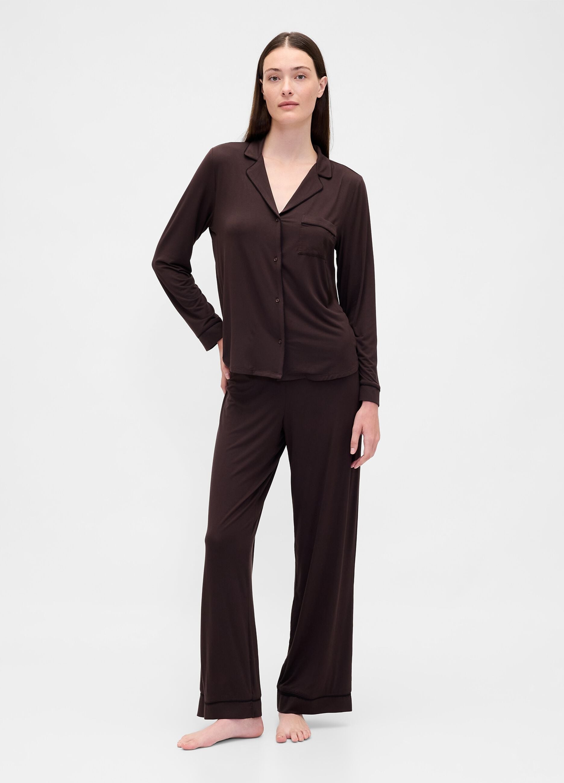 Brown stretch modal pyjamas
