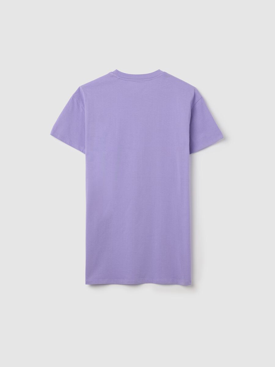Purple Cotton Nightdress with Stitch Print_1