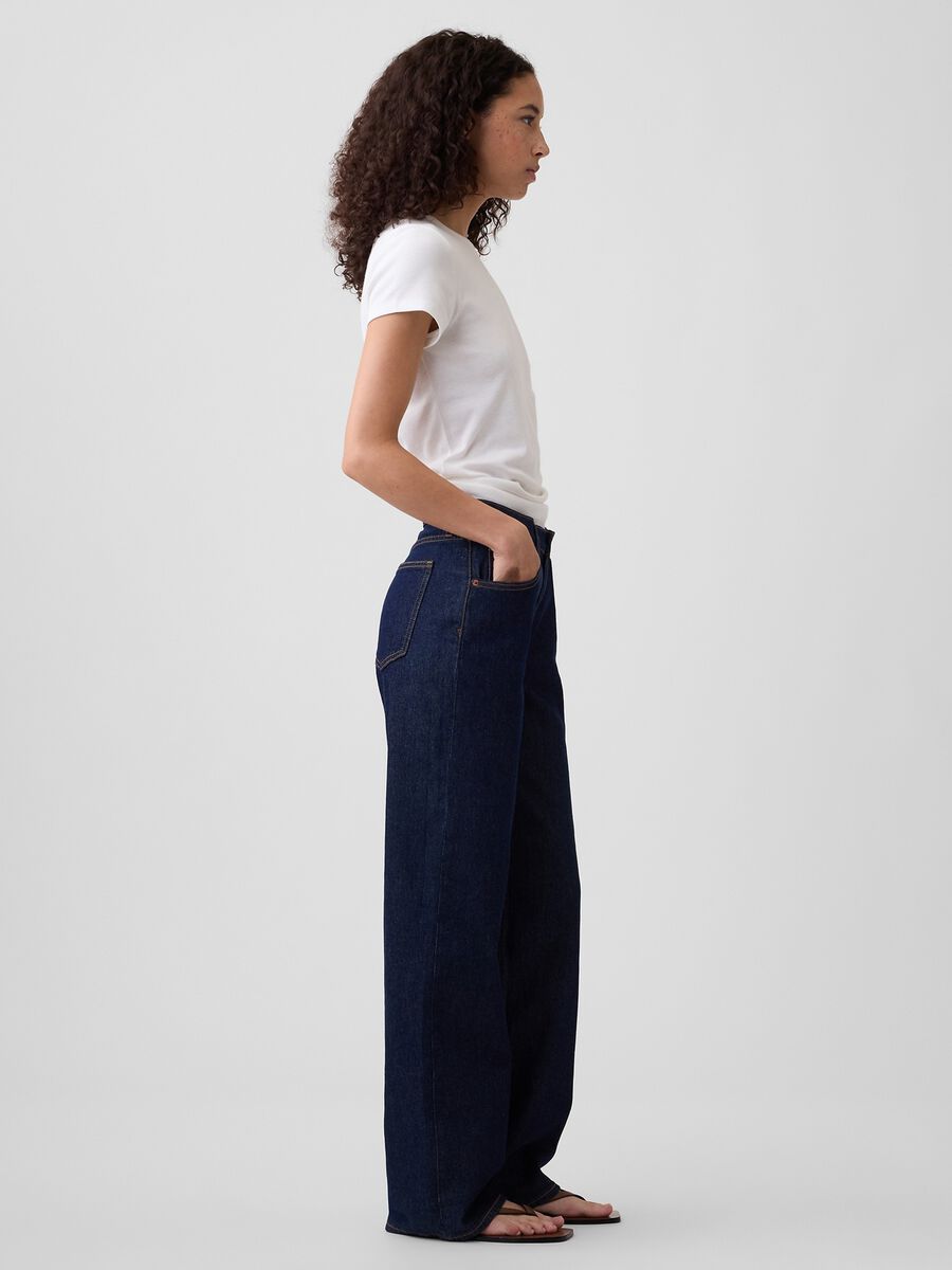 Jeans denim in cotone elasticizzato cinque tasche_3