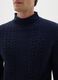 Regular Fit Blue Knitted Pullover_3