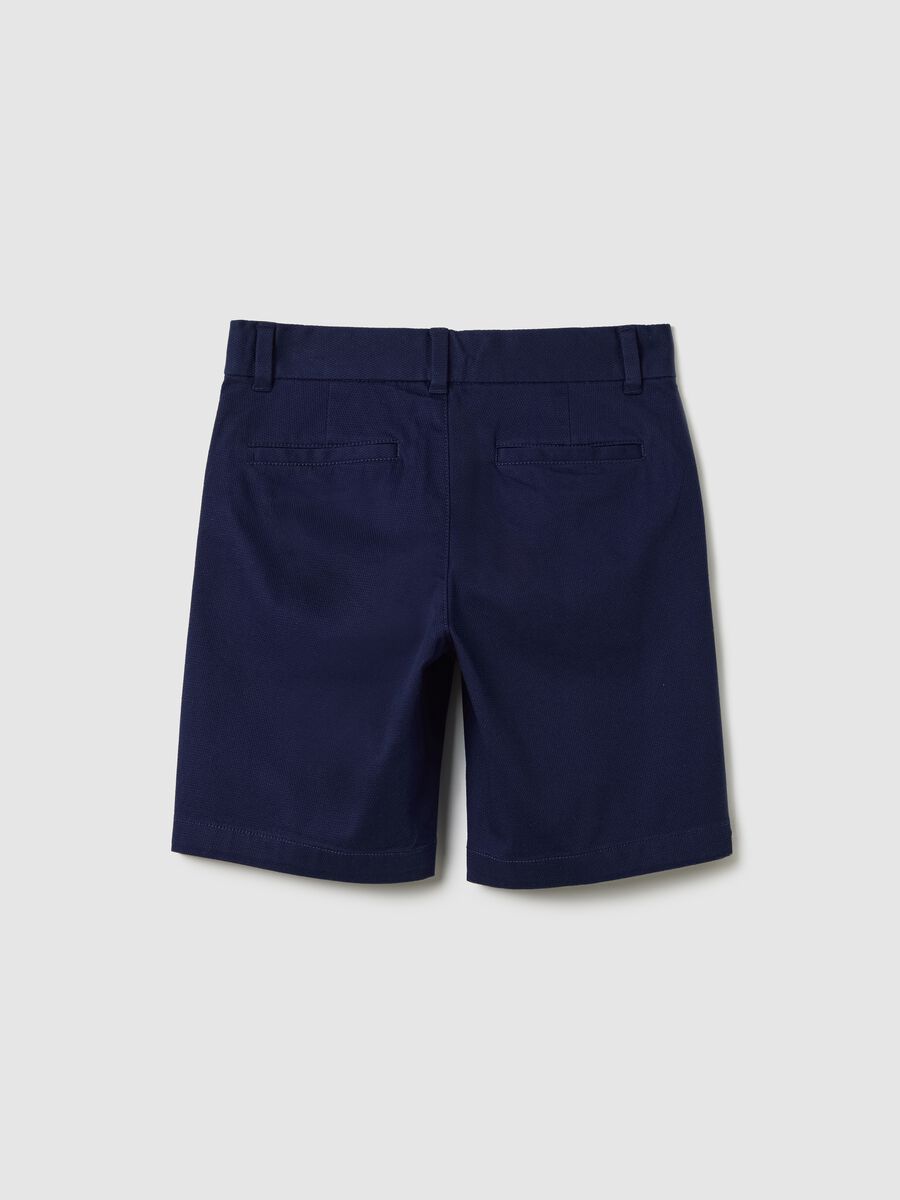 Blue shorts in stretch cotton_4