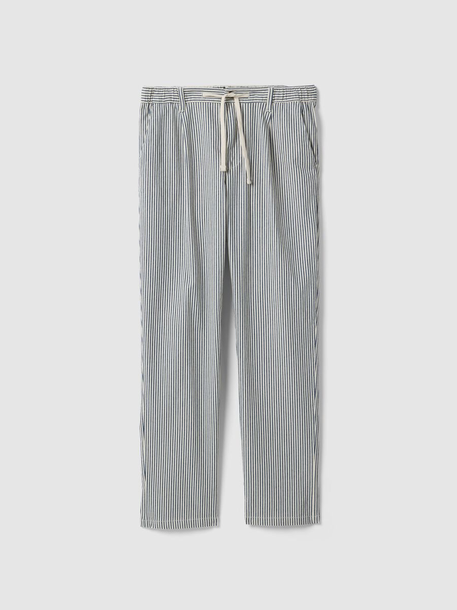 Pantaloni in cotone elasticizzato a righe multicolor regular fit_4