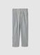 Regular fit multicolour striped stretch cotton trousers_4