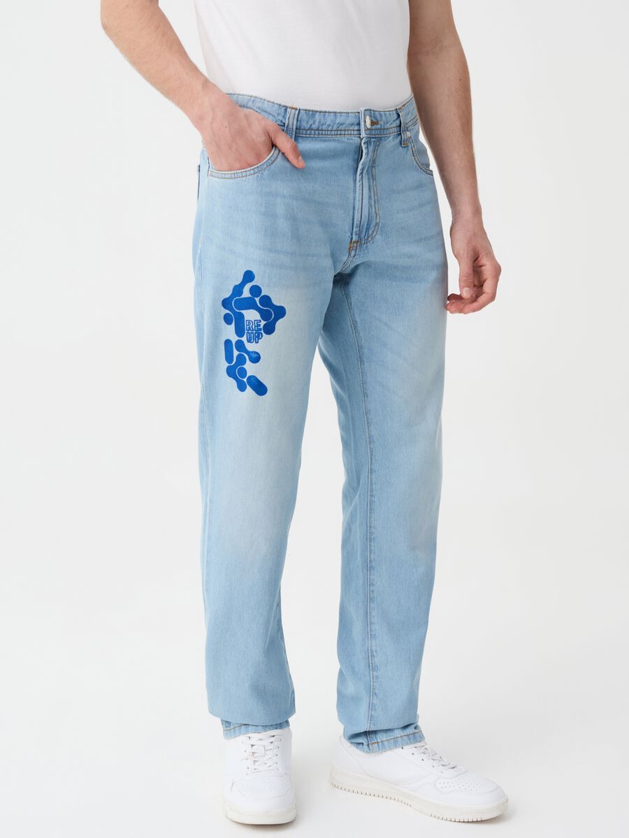Regular-fit jeans with RE-UP print_0